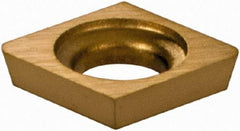 Everede Tool - CDCD15 Grade CV7 Carbide Boring Insert - TiN Finish, 80° Diamond, 15° Relief Angle, 5/32" Inscr Circle, 0.04" Thick, 1/64" Corner Radius - USA Tool & Supply