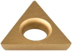 Everede Tool - TDAB07 Grade CV7 Carbide Boring Insert - TiN Finish, 60° Triangle, 15° Relief Angle, 5/32" Inscr Circle, 3/64" Thick, 0.007" Corner Radius - USA Tool & Supply