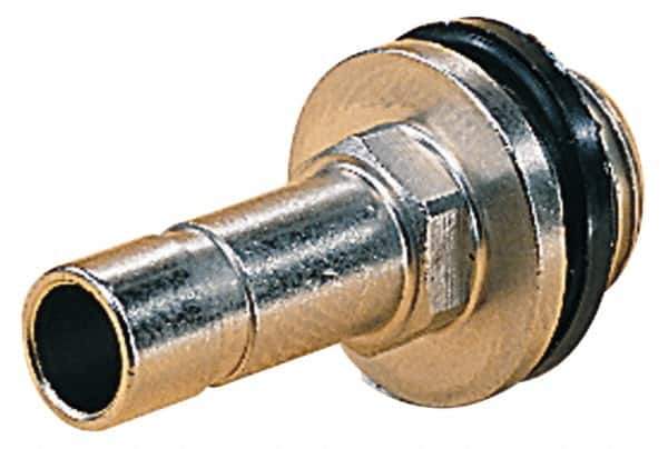 Norgren - 1/4 BSPP Nickel Plated Brass Push-to-Connect Tube Male Stem Connector - 260 Max psi, Stem to Male Connection, Nitrile O-Ring, 0 to 175°F Working Temp - USA Tool & Supply