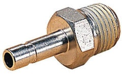Norgren - 3/8 BSPT Nickel Plated Brass Push-to-Connect Tube Male Stem Connector - 260 Max psi, Stem to Male Connection, Nitrile O-Ring, 0 to 175°F Working Temp - USA Tool & Supply