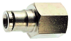 Norgren - 12mm Outside Diam, 1/2 BSPP, Nickel Plated Brass Push-to-Connect Tube Female Connector - 260 Max psi, Tube to Female BSPP Connection, Nitrile O-Ring - USA Tool & Supply