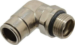 Norgren - 14mm Outside Diam, 1/2 BSPP, Nickel Plated Brass Push-to-Connect Tube Male Swivel Elbow - 260 Max psi, Tube to Male BSPP Connection, Nitrile O-Ring - USA Tool & Supply