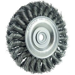 ‎4″ Standard Twist Knot Wire Wheel, .020″ Steel Fill, 1/2″-3/8″ Arbor Hole - USA Tool & Supply