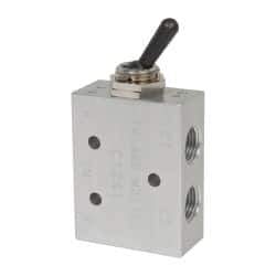 ARO/Ingersoll-Rand - 1/8" NPT Manual Mechanical Valve - 4-Way, 2 Position, Toggle/Manual & 0.2 CV Rate - USA Tool & Supply