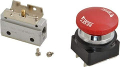 ARO/Ingersoll-Rand - 1/8" NPT Manual Mechanical Valve - 3-Way, 2 Position, Palm Button/Detent & 0.2 CV Rate - USA Tool & Supply