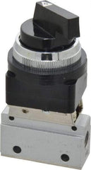 ARO/Ingersoll-Rand - 1/8" NPT Manual Mechanical Valve - 3-Way, 2 Position, Long Selector/Manual & 0.2 CV Rate - USA Tool & Supply