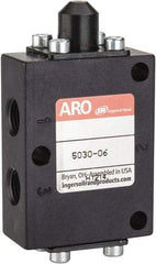 ARO/Ingersoll-Rand - 1/8" NPT Manual Mechanical Valve - 3-Way, 2 Position, Cam Stem/Spring & 0.4 CV Rate - USA Tool & Supply