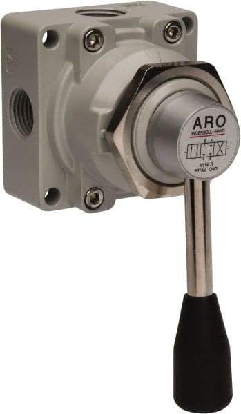 ARO/Ingersoll-Rand - 1/2" NPT Manual Mechanical Valve - 4-Way, 3 Position, Lever/Manual & 2.4 CV Rate - USA Tool & Supply