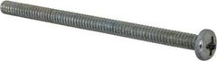 Value Collection - #6-32 UNC, 2-1/2" Length Under Head Phillips Drive Machine Screw - Pan Head, Grade 2 Steel, Zinc-Plated Finish, Without Washer - USA Tool & Supply