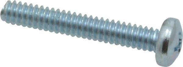 Value Collection - #10-24 UNC, 1-1/4" Length Under Head Phillips Drive Machine Screw - Pan Head, Grade 2 Steel, Zinc-Plated Finish, Without Washer - USA Tool & Supply