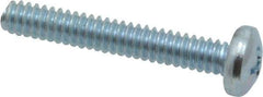 Value Collection - #10-24 UNC, 1-1/4" Length Under Head Phillips Drive Machine Screw - Pan Head, Grade 2 Steel, Zinc-Plated Finish, Without Washer - USA Tool & Supply
