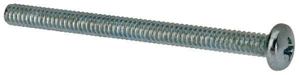 Value Collection - #10-24 UNC, 2-1/2" Length Under Head Phillips Drive Machine Screw - Pan Head, Grade 2 Steel, Zinc-Plated Finish, Without Washer - USA Tool & Supply