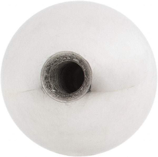 Gibraltar - 5/16-24 Thread, 1.38" Diam, Threaded Hole Ball Knob - Natural, Aluminum, Smooth Grip, 5/8" Hole Depth - USA Tool & Supply