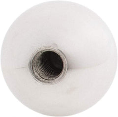 Gibraltar - 3/8-16 Thread, 1.38" Diam, Threaded Hole Ball Knob - Natural, Aluminum, Smooth Grip, 5/8" Hole Depth - USA Tool & Supply