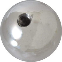Gibraltar - 3/8-16 Thread, 1.88" Diam, Threaded Hole Ball Knob - Natural, Aluminum, Smooth Grip, 3/4" Hole Depth - USA Tool & Supply