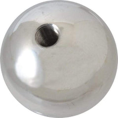 Gibraltar - 3/8-24 Thread, 1.88" Diam, Threaded Hole Ball Knob - Natural, Aluminum, Smooth Grip, 3/4" Hole Depth - USA Tool & Supply