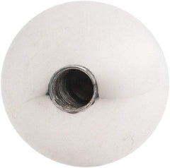Gibraltar - 1/2-13 Thread, 1.88" Diam, Threaded Hole Ball Knob - Natural, Aluminum, Smooth Grip, 3/4" Hole Depth - USA Tool & Supply