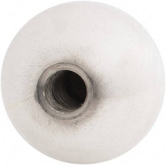 Gibraltar - 1/2-20 Thread, 1.88" Diam, Threaded Hole Ball Knob - Natural, Aluminum, Smooth Grip, 3/4" Hole Depth - USA Tool & Supply