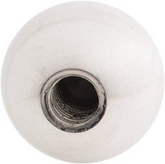 Gibraltar - 5/8-11 Thread, 1.88" Diam, Threaded Hole Ball Knob - Natural, Aluminum, Smooth Grip, 3/4" Hole Depth - USA Tool & Supply