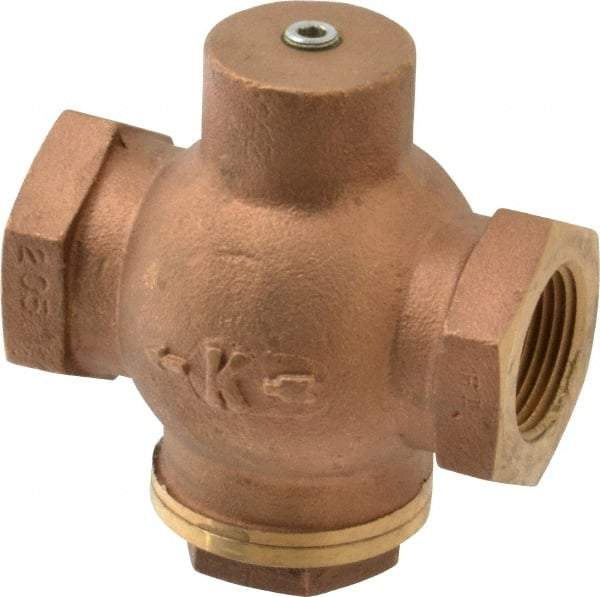 Kingston - 1" Brass Check Valve - Inline, FNPT x FNPT, 400 WOG - USA Tool & Supply