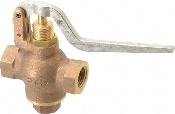 Kingston - 1/2" Pipe, 400 Max psi, Buna N Disc, Self Closing Control Valve - Balanced Valve Squeeze Lever, FNPT x FNPT End Connections - USA Tool & Supply