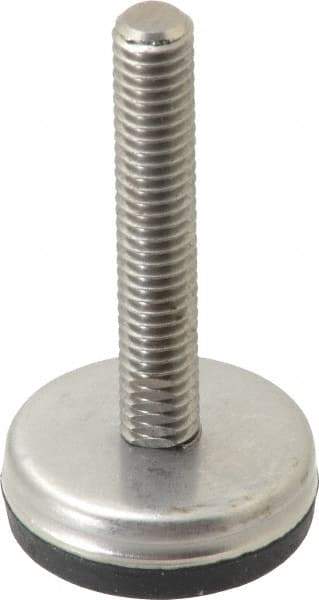 Gibraltar - 5/16-18 Bolt Thread, Stud Mount Leveling Pad & Mount - 250 Max Lb Capacity, 1.2" Base Diam, 1-1/2" Thread Length - USA Tool & Supply