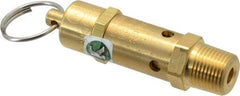 Kingston - 3/8" Inlet, ASME Safety Relief Valve - 75 Max psi, Brass - USA Tool & Supply
