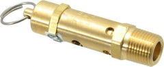 Kingston - 1/2" Inlet, ASME Safety Relief Valve - 100 Max psi, Brass - USA Tool & Supply