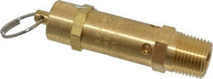 Kingston - 1/2" Inlet, ASME Safety Relief Valve - 125 Max psi, Brass - USA Tool & Supply