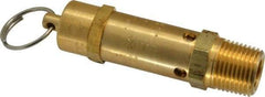 Kingston - 1/2" Inlet, ASME Safety Relief Valve - 200 Max psi, Brass - USA Tool & Supply