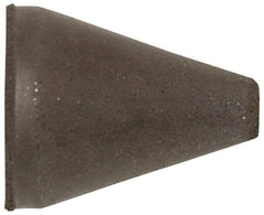 Cratex - 1" Max Diam x 2" Long, Taper, Rubberized Point - Medium Grade, Silicon Carbide, 1/4" Arbor Hole, Unmounted - USA Tool & Supply
