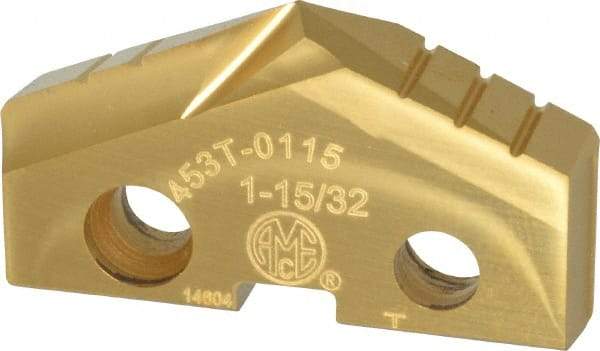 Allied Machine and Engineering - 1-15/32" Diam x 1/4" Thick, Seat Code 3, 132° Included Angle Spade Drill Insert - TiN Coated, Cobalt, Series GEN2 T-A - USA Tool & Supply