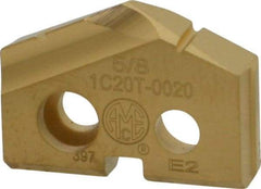 Allied Machine and Engineering - 5/8" Diam x 1/8" Thick, Seat Code 0, 132° Included Angle Spade Drill Insert - TiN Coated, Carbide, Grade K20, Series T-A - USA Tool & Supply
