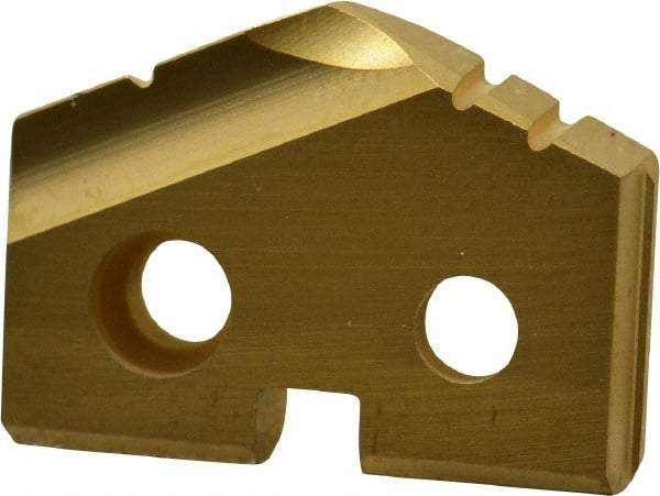 Allied Machine and Engineering - 25/32" Diam x 5/32" Thick, Seat Code 1, 132° Included Angle Spade Drill Insert - TiN Coated, Carbide, Grade K20, Series T-A - USA Tool & Supply