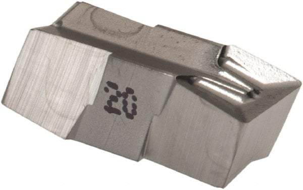 Iscar - 600040GIPA Grade IC20, 6mm Cutting Width Carbide Grooving Insert - 3.61mm Max Depth of Cut, Neutral, 0.41mm Corner Radius, Uncoated - USA Tool & Supply