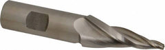 Made in USA - 10° Taper Angle per Side, 5/32" Small End Diam, 2" LOC, High Speed Steel 3 Flute Tapered Square End Mill - 4-1/4" OAL, 3/4" Shank Diam - USA Tool & Supply