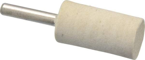 Divine Brothers - 3/4" Diam, 1/4" Shank Diam, Cylinder Shaped Mounted Bob - Medium Density, 1-1/2" Head Length, Wool Felt - USA Tool & Supply