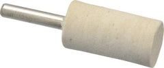 Divine Brothers - 3/4" Diam, 1/4" Shank Diam, Cylinder Shaped Mounted Bob - Medium Density, 1-1/2" Head Length, Wool Felt - USA Tool & Supply