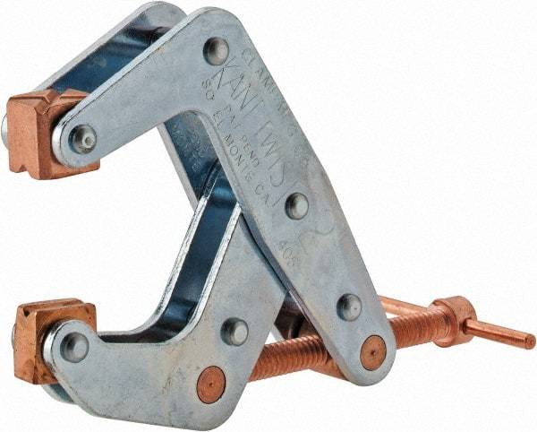 Kant Twist - 800 Lb, 2" Max Opening, 1-1/8" Open Throat Depth, 1-1/4" Closed Throat Depth, Cantilever Clamp - High Tensile Steel Jaw, T-Handle, 3-1/2" OAL, 3-1/4" Max Width - USA Tool & Supply