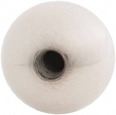 Gibraltar - 1/4-20 Thread, 1" Diam, Threaded Hole Ball Knob - Natural, Stainless Steel, Smooth Grip, 1/2" Hole Depth - USA Tool & Supply