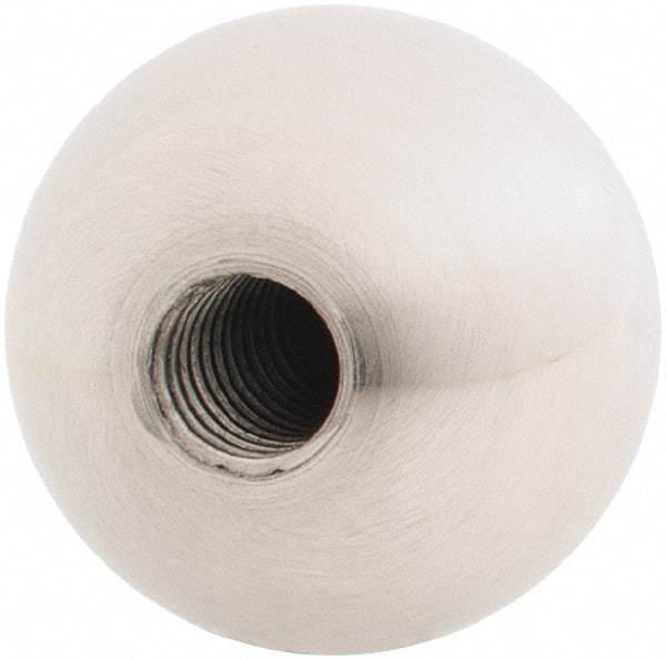 Gibraltar - 5/16-18 Thread, 1" Diam, Threaded Hole Ball Knob - Natural, Stainless Steel, Smooth Grip, 1/2" Hole Depth - USA Tool & Supply