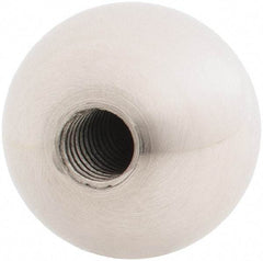 Gibraltar - 5/16-18 Thread, 1" Diam, Threaded Hole Ball Knob - Natural, Stainless Steel, Smooth Grip, 1/2" Hole Depth - USA Tool & Supply