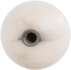 Gibraltar - 1/4-20 Thread, 1.38" Diam, Threaded Hole Ball Knob - Natural, Stainless Steel, Smooth Grip, 5/8" Hole Depth - USA Tool & Supply