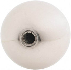 Gibraltar - 1/4-28 Thread, 1.38" Diam, Threaded Hole Ball Knob - Natural, Stainless Steel, Smooth Grip, 5/8" Hole Depth - USA Tool & Supply