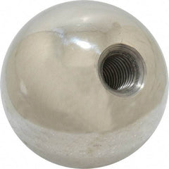 Gibraltar - 5/16-24 Thread, 1.38" Diam, Threaded Hole Ball Knob - Natural, Stainless Steel, Smooth Grip, 5/8" Hole Depth - USA Tool & Supply
