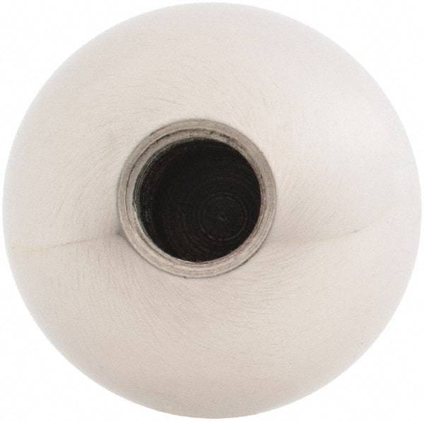 Gibraltar - 7/16-20 Thread, 1.38" Diam, Threaded Hole Ball Knob - Natural, Stainless Steel, Smooth Grip, 5/8" Hole Depth - USA Tool & Supply