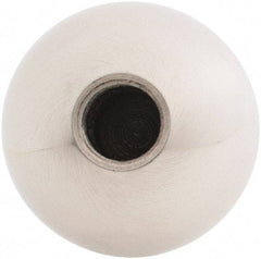Gibraltar - 7/16-20 Thread, 1.38" Diam, Threaded Hole Ball Knob - Natural, Stainless Steel, Smooth Grip, 5/8" Hole Depth - USA Tool & Supply
