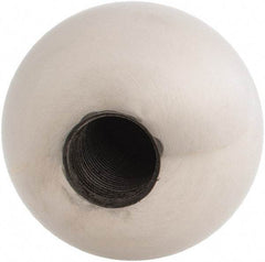 Gibraltar - 5/8-18 Thread, 1.88" Diam, Threaded Hole Ball Knob - Natural, Stainless Steel, Smooth Grip, 3/4" Hole Depth - USA Tool & Supply