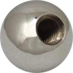 Gibraltar - 3/8-16 Thread, 1" Diam, Threaded Hole Ball Knob - Natural, Stainless Steel, Smooth Grip, 1/2" Hole Depth - USA Tool & Supply
