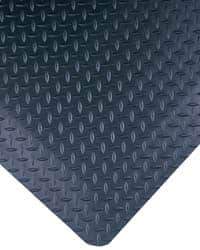 Wearwell - 10' Long x 3' Wide, Dry Environment, Anti-Fatigue Matting - Black, Vinyl with Nitrile Blend Base, Beveled on 4 Sides - USA Tool & Supply